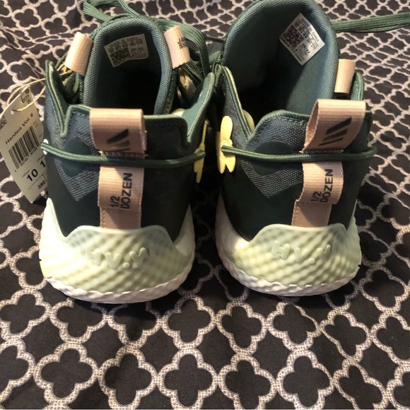 Adidas Mens James Harden Vol. 6 Basketball Shoes Green Oxide GW9032 Sz 10 Floral - Picture 8 of 11
